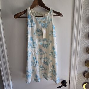 Gianni Bini x DANNIJO Twiggy sequin palm tree printed square neck mini dress.